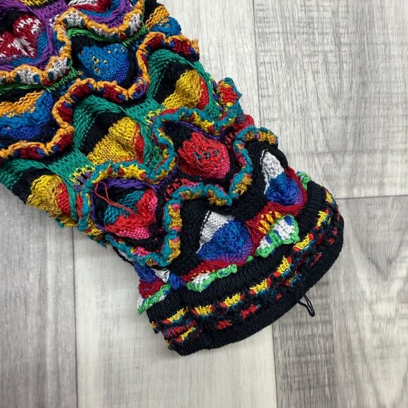 ✅Womens L Coogi Australia Cardigan 3D Knit Sweater Multicolor Mercerized Cotton - Picture 4 of 13